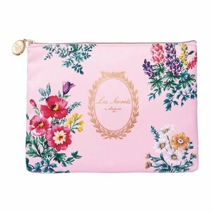 Ladurée Paris Flat Pouch Pink Floral Clutch